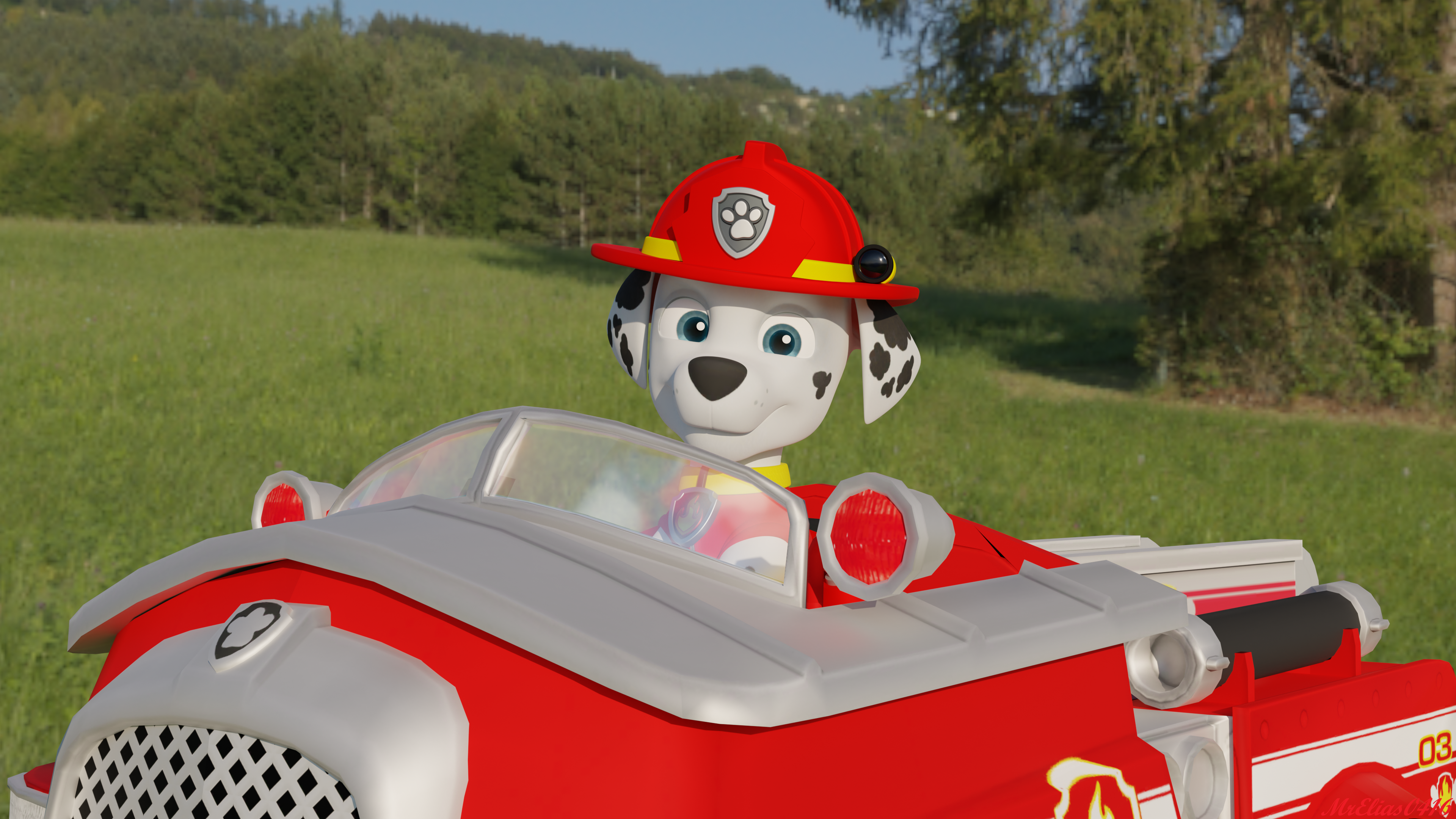 Marshall and his fire top truck