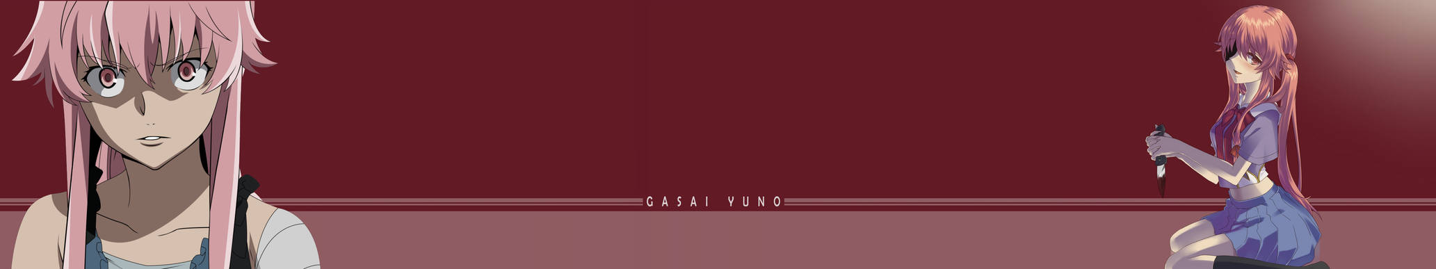 Gasai Yuno Triple screen wallpaper
