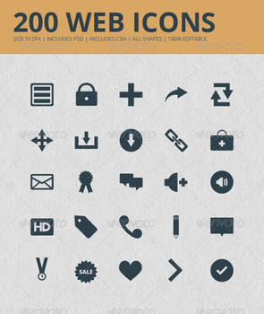 200 Web Icons