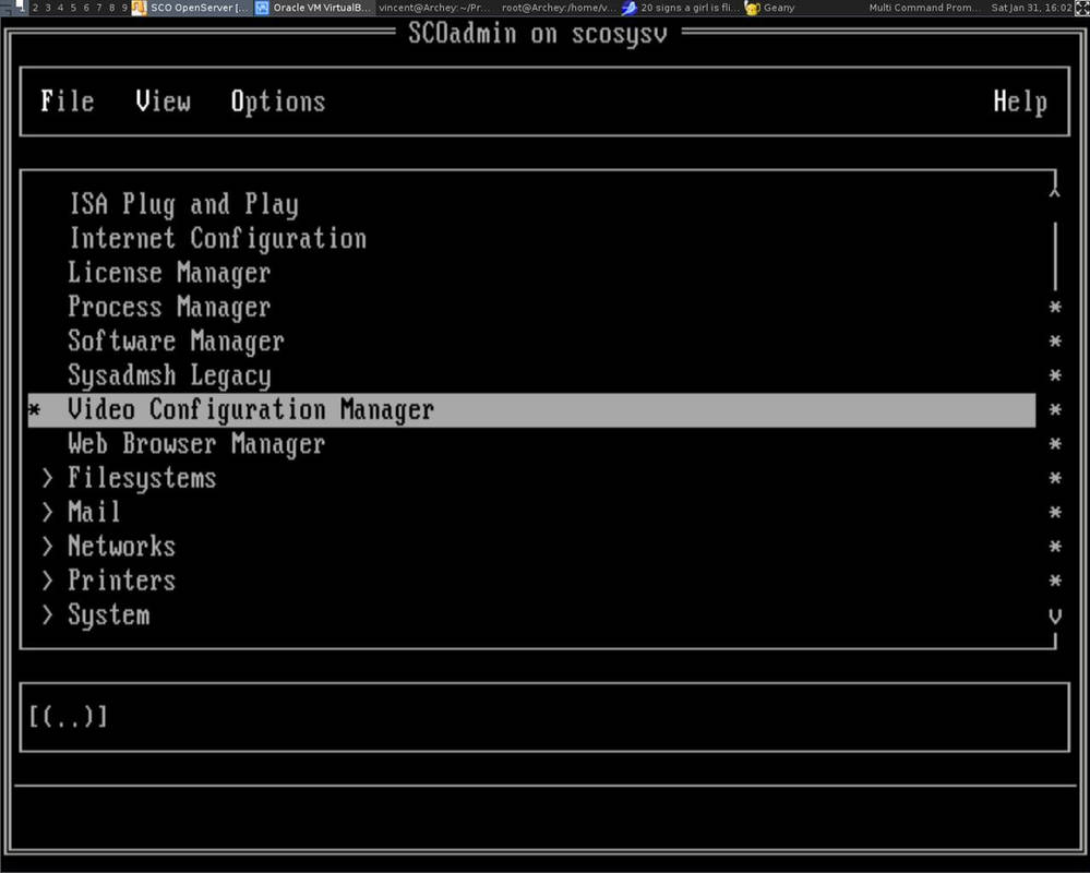 SCO UNIX Menu by MrUNIXman on DeviantArt