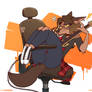 Erika with a guitar and on a chair (A)