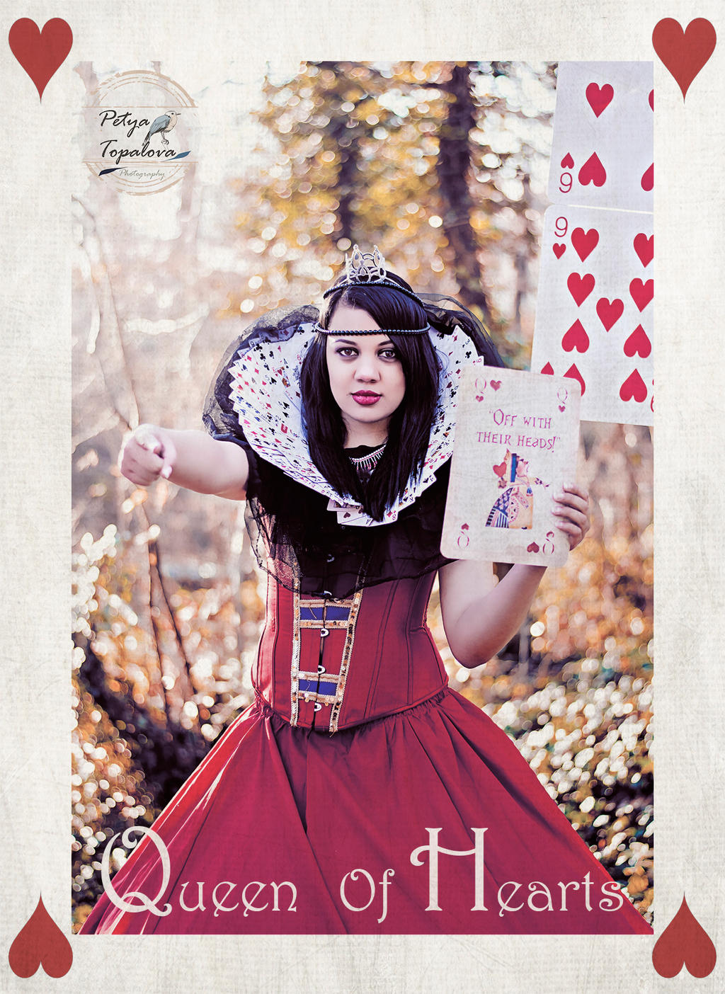 Queen Of Hearts Card- OFF WITH THEIR HEADS