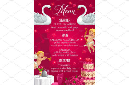 Wedding day menu template