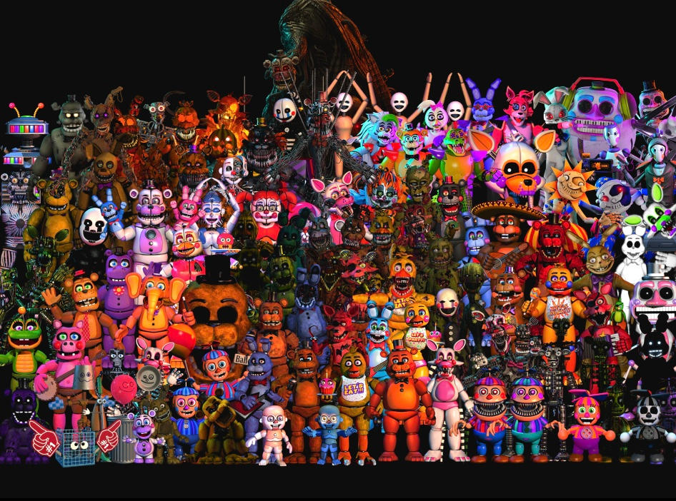 Five Nights At Freddys All Characters by cheeseboss13 on DeviantArt