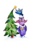 Owls Christmas by Redilion