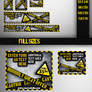 Caution Grunge Banner Ad Template Set