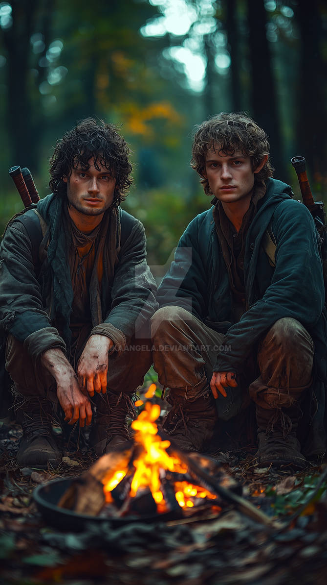 Frodo and Sam by the campfire by NikaAngela on DeviantArt