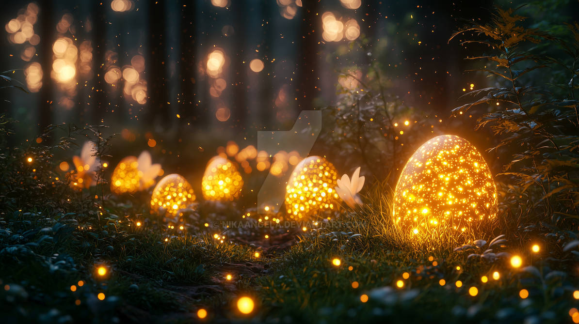 Magic Easter Magical Easter eggs in the evening woods by NikaAngela on DeviantArt