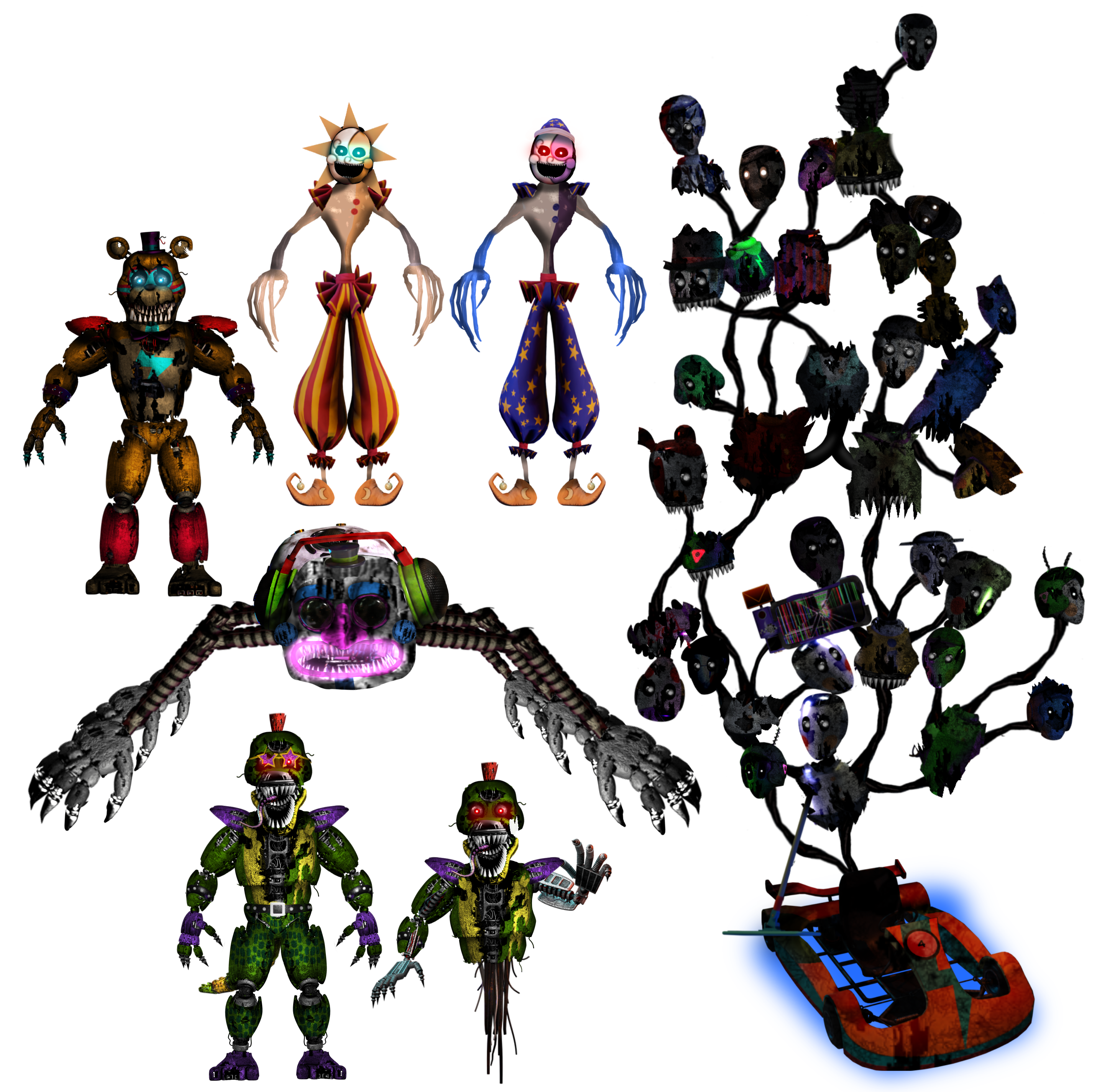 Nightmare Animatronics FNaF:Security Breach by LivingCorpse7 on