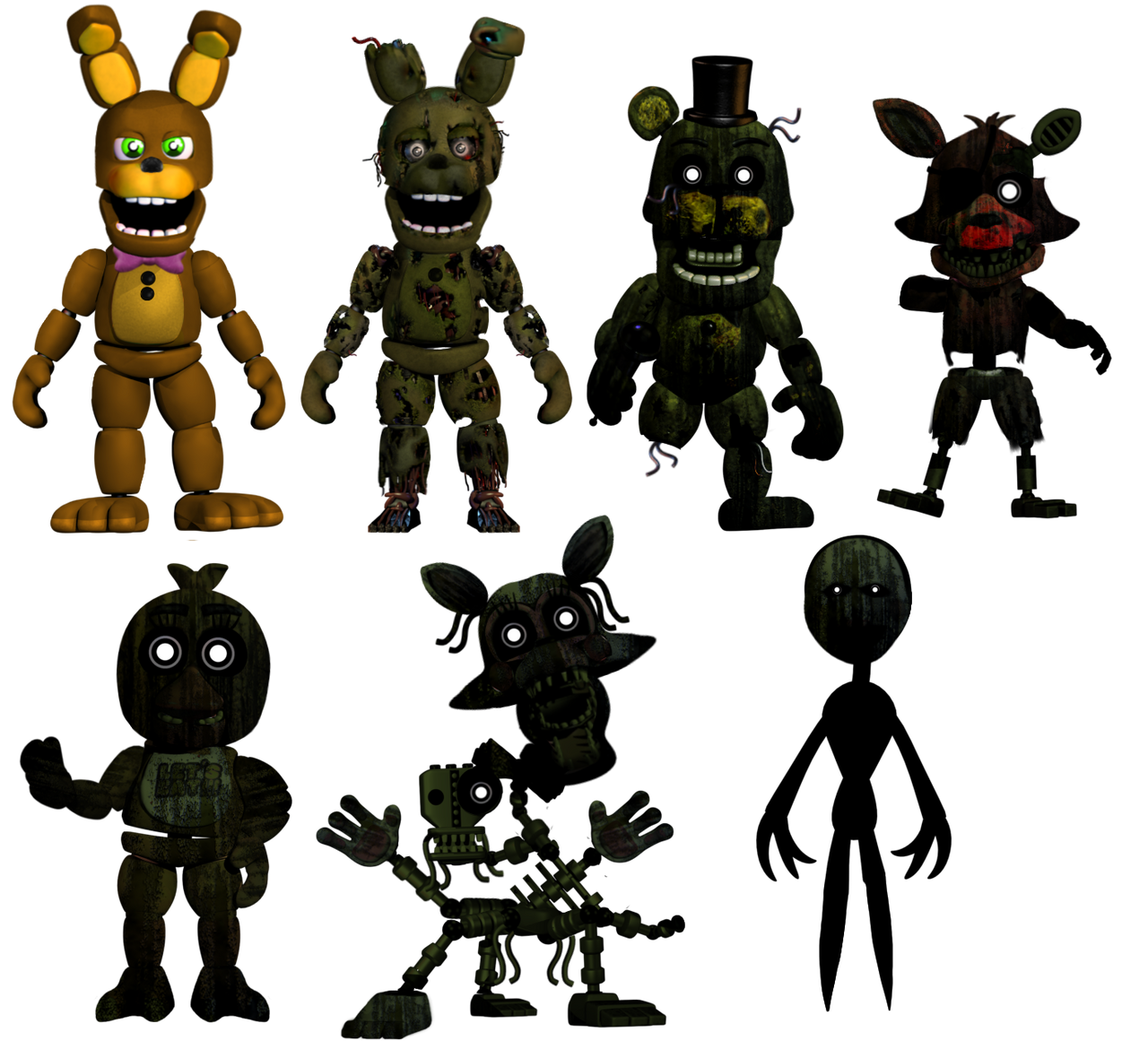 Adventure Classic Phantoms + Spring Bonnie by FrankZa166 on DeviantArt