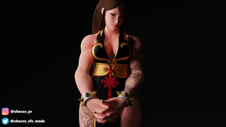 Chun-li Battle Costume Tattoed Render