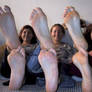 3 Ladies Propping Their Feet On The Bed