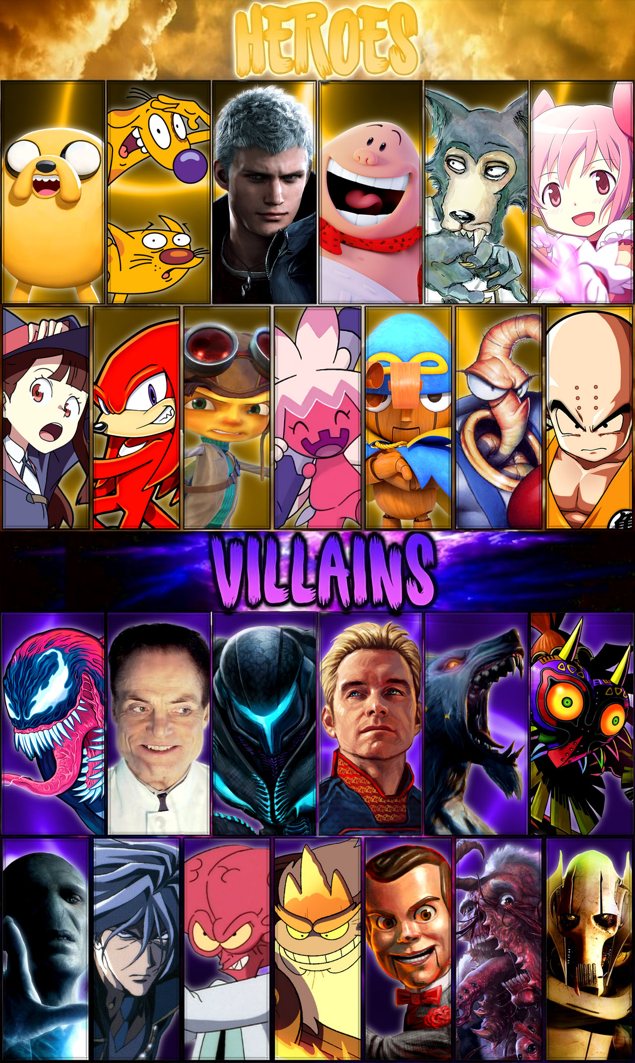 Heroes VS Villians Roster by SpaceDBW on DeviantArt