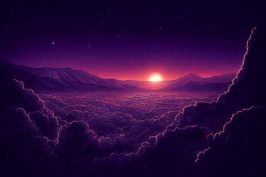 Midjourney: Purple Sunset