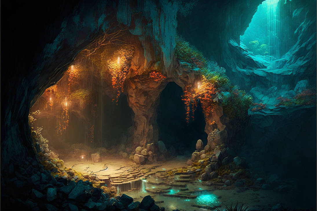 Midjourney: Magic Cave by Adornamancy on DeviantArt