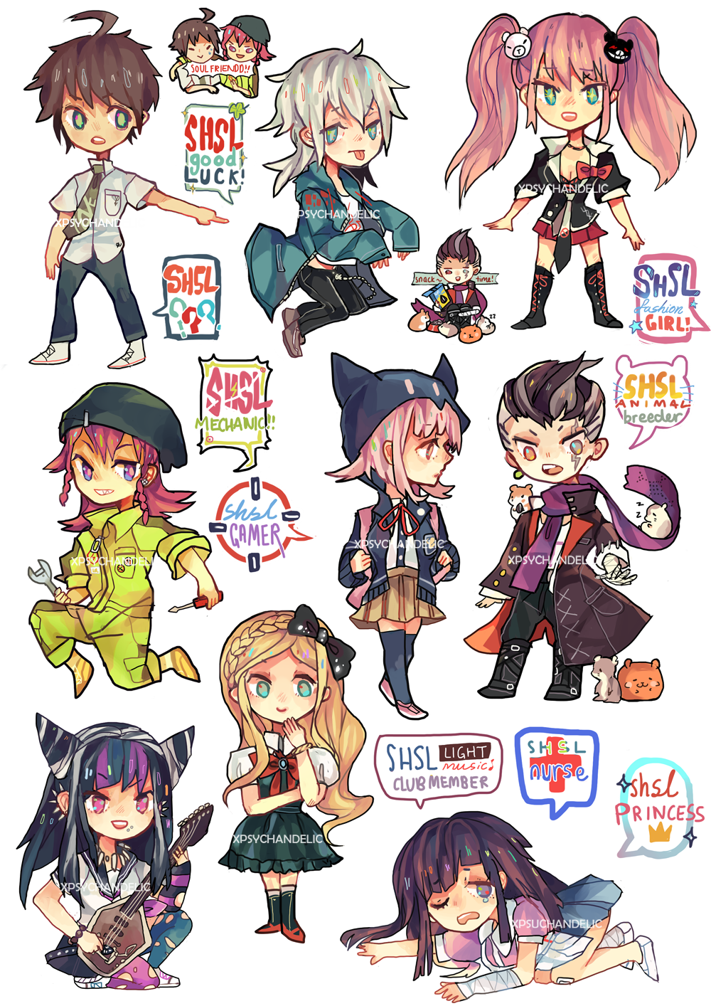 SUPER DANGAN RONPA 2 STICKERS