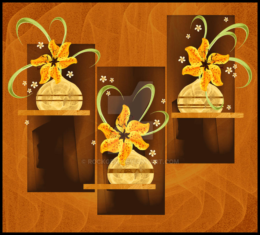 Three Orange Lilies