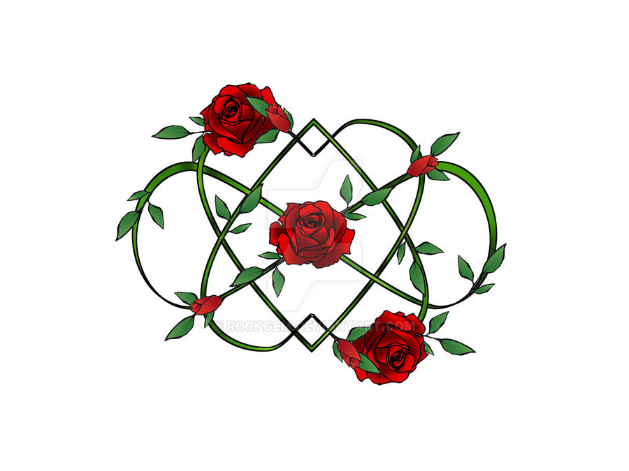 Infinity hearts and roses