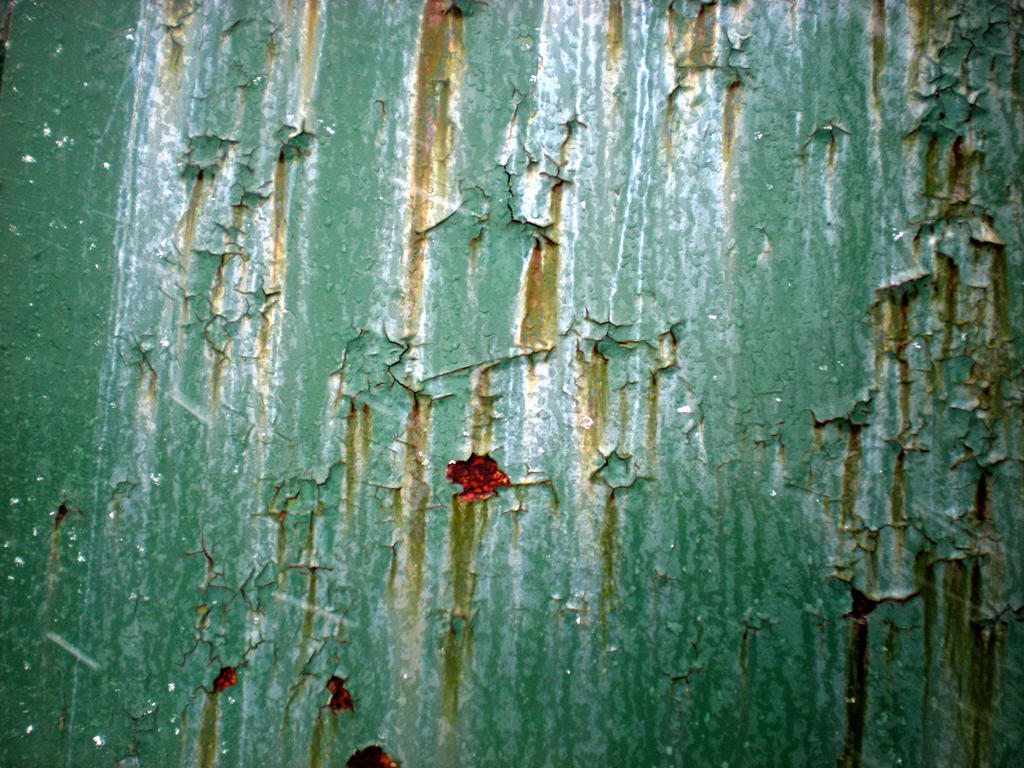 Stock texture - green paint and rust VII