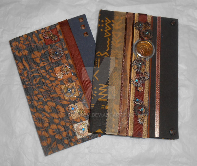 Steampunk Notebook Pair