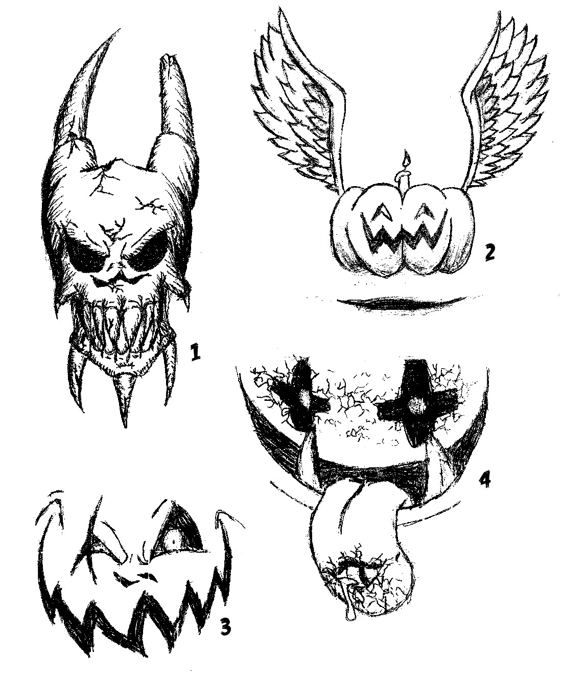 Тату демон эскиз