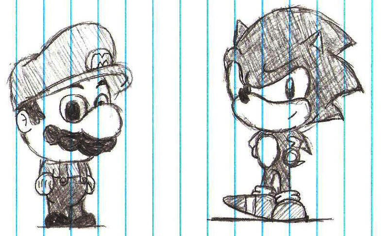 R64's Take on Chibi Mario and Sonic by RocaN64 on DeviantArt