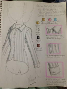 Fashion Sketch #1: Satin Striped Blouse