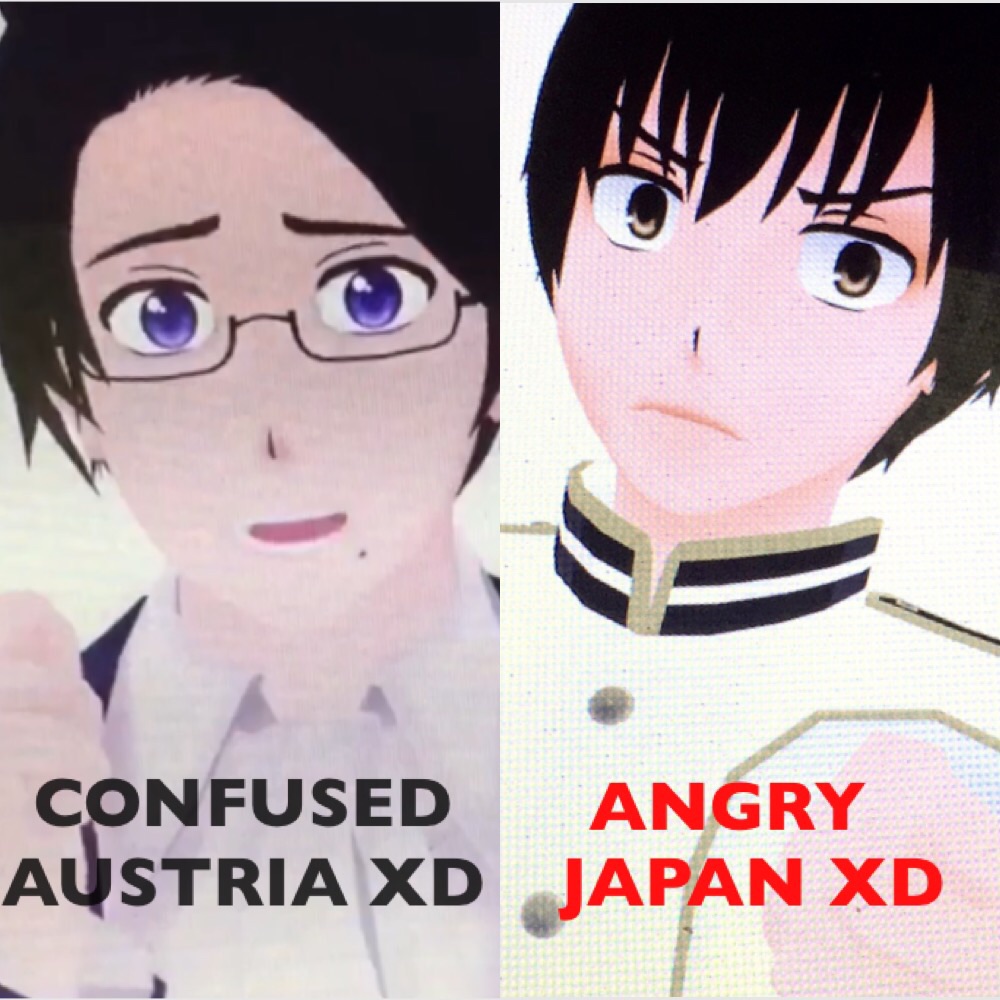 Confused Austria and Angry Japan XDDD