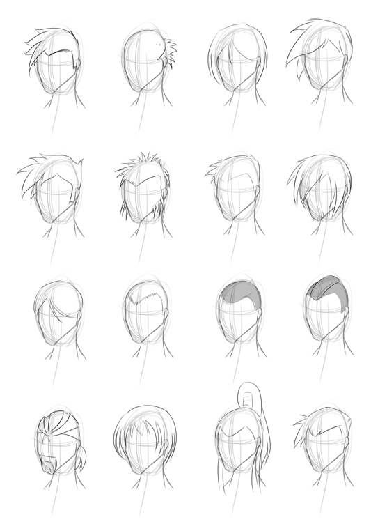 Manga boy/man hair reference sheet I by StyrbjornAndersson on DeviantArt