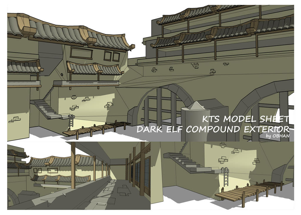 Example Dark Elf Building Layouts Dark Elf Compound Exterior SU Model by Obhan on DeviantArt