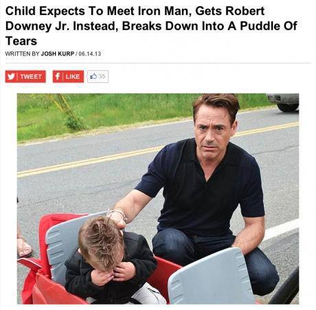 Robert Downey Jr. makes kid cry