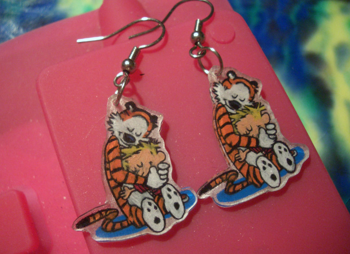 Calvin and Hobbes earrings