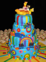 Beatles Yellow Submarine cake