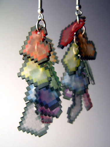 Rainbow hearts earrings