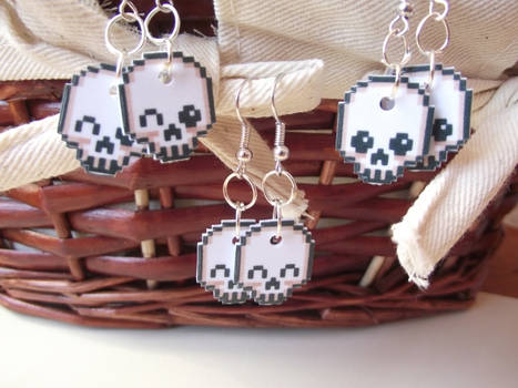 Pixelated Skulls Earrings