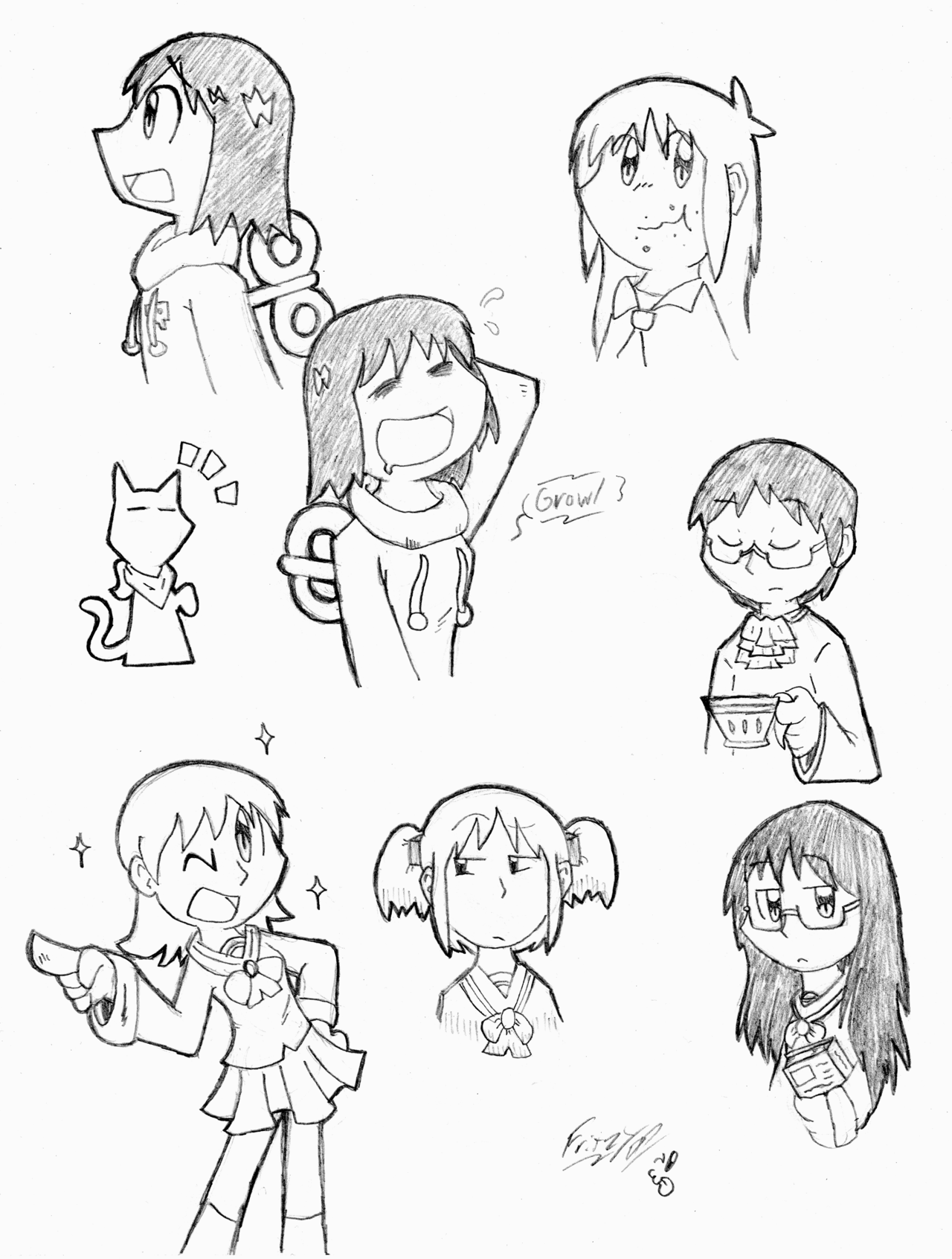 Some Nichijou doodles