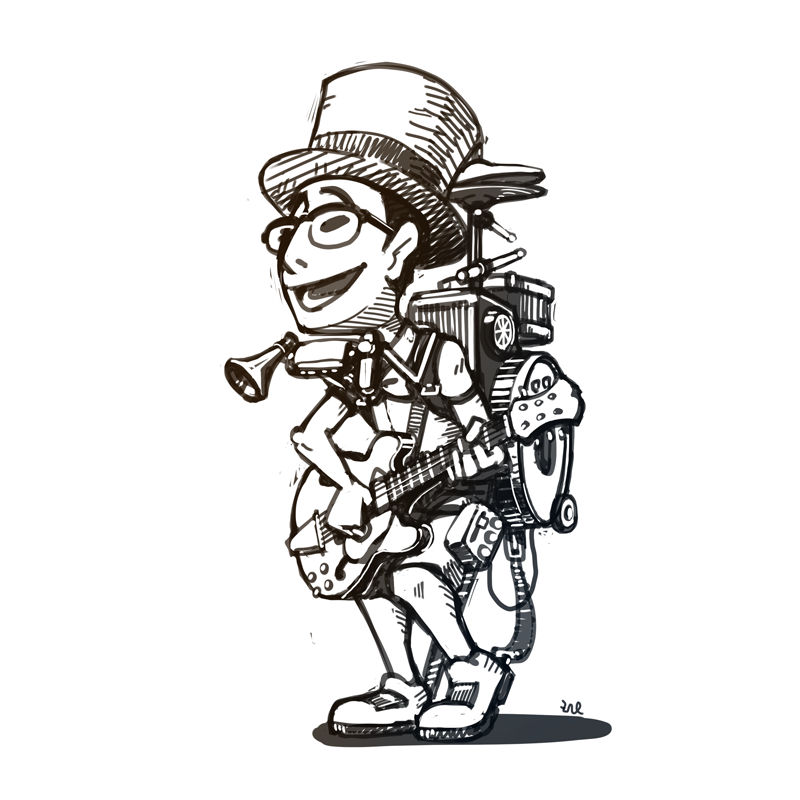 Marching one man band