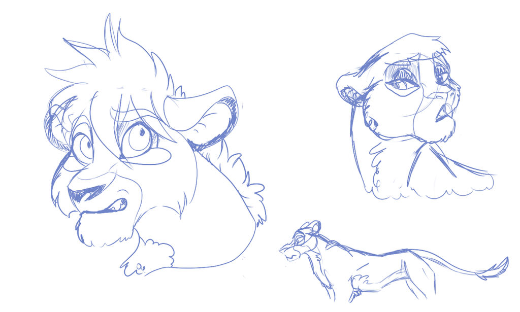 Lion Sketches (Practice for Rustiness)