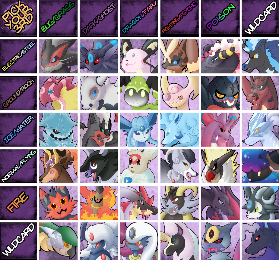 Pokemon Tri (CLOSED) ADPT: July Adopt, Pokemon Tri Fusions by BijutsuYoukai on ...