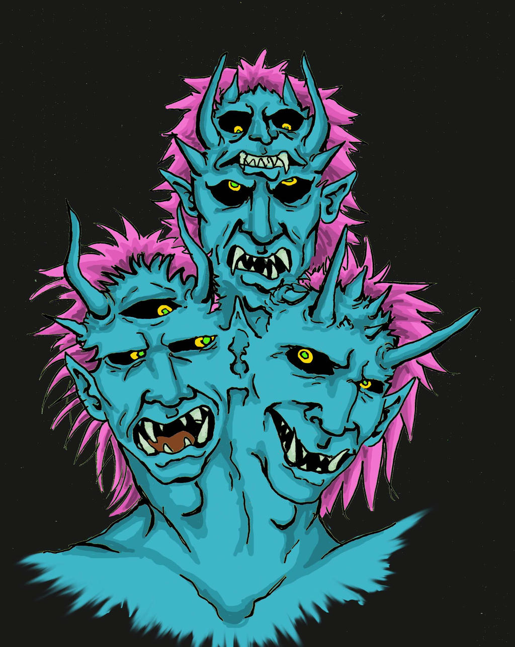 3 and a half headed oni 2