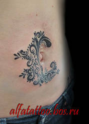 ornament around the navel. for piercing