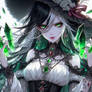 Gothic Girl with Green Crystal