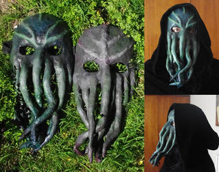 Paper Mache Cthulhu Masks