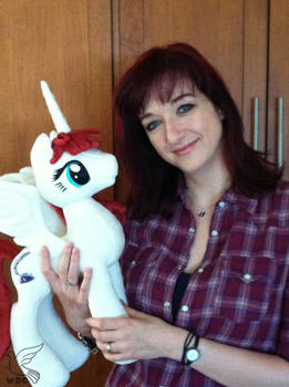 Lauren Faust with the Fausticorn I Made for Her