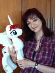 Lauren Faust with the Fausticorn I Made for Her by WhiteDove-Creations