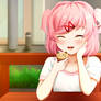 Commission - Natsuki Eating Cupake CG