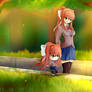 Commission - Monika and Chibika walking