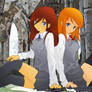 Rommie and Kari at Hogwarts