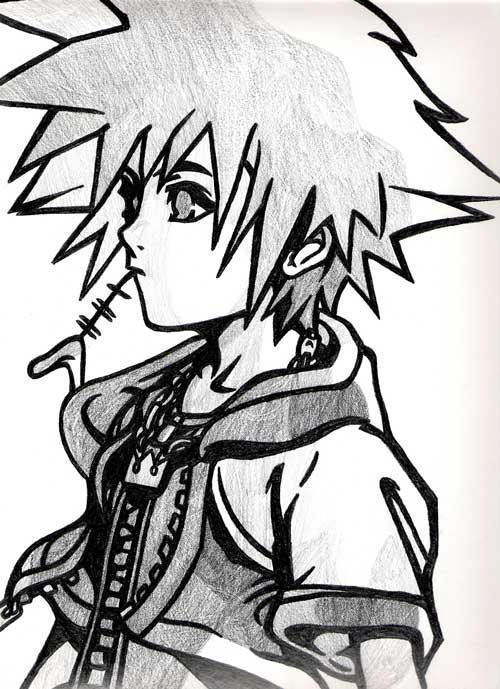 Sora with a fish bone by StarvingLunatic on DeviantArt