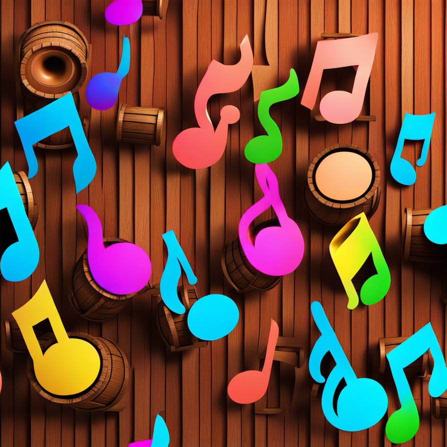 Colorful Shiny Music Notes Dancing To A Colorful B by RAsVaAkimuunity ...